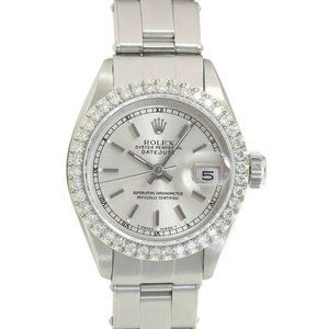 ROLEX DATEJUST SILVER INDEX DIAL 1.15CTW DIAMOND STEEL JUBILEE WATCH 26 MM 69174